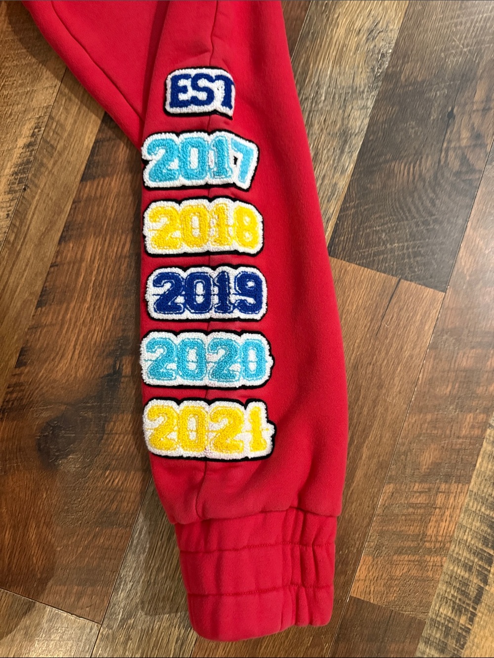 Tulones Currency Collectors Red Joggers - Multi-Patch Streetwear - Size Small - Picture 6 of 8